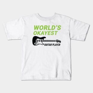 World's Okayest Guitar Player S-Style Electric Guitar Light Theme Kids T-Shirt